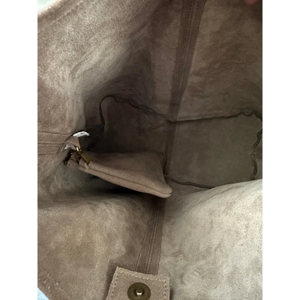 *Unavailable* Brandy Melville Brown Suede Cow Leather Slouchy Hobo Shoulder Bag